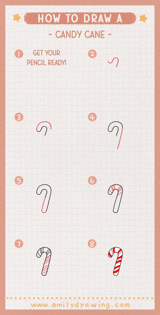 how to draw a candy cane pinterest pin